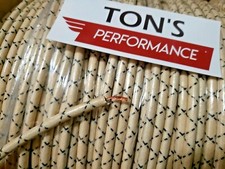 7mm Classic Woven Braided Cloth White With Black Tracers Spark Plug Wire