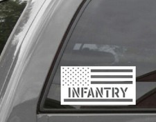 USA AMERICAN FLAG/INFANTRY Vinyl Window Decal
