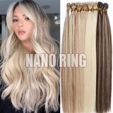 1Gram Nano Ring Rings Loop Beads 100 Human Remy Hair Extensions Full Head THICK