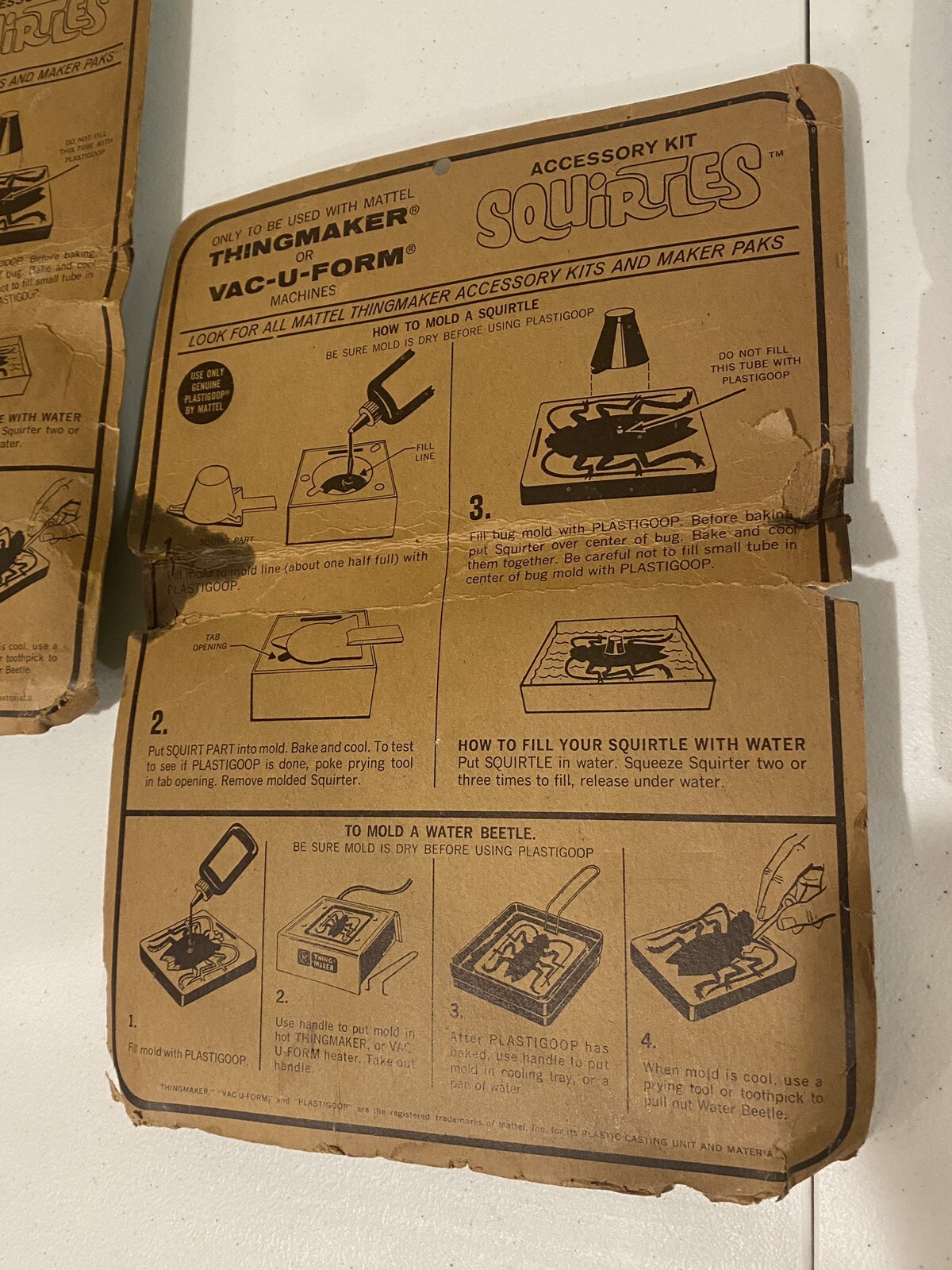 SQUIRTLES MATTEL THINGMAKER ACCESSORY KIT (3) 1967 ON CARD CREEPY