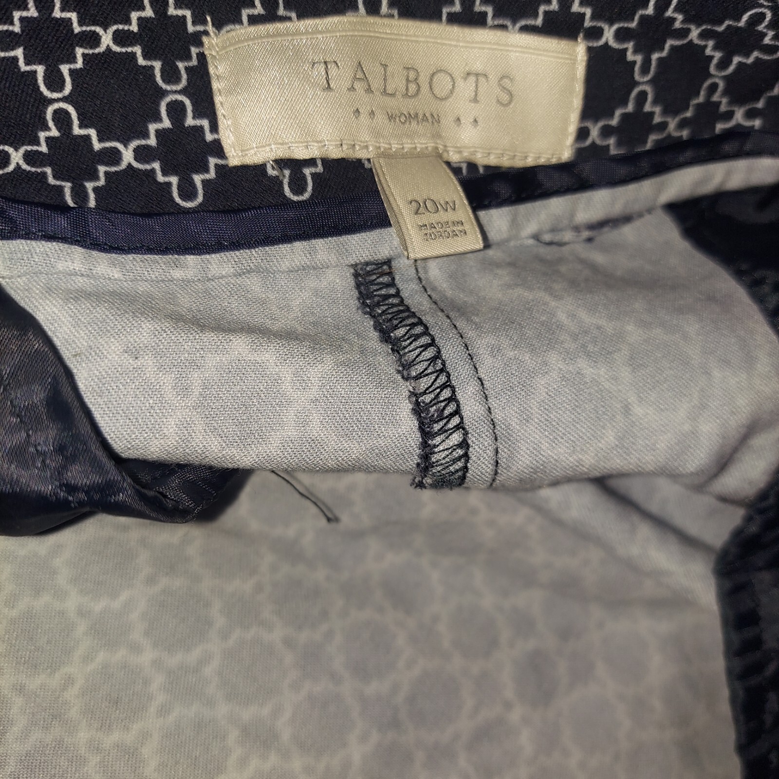 Talbots Blue White Print Pattern Pants Slacks Sz … - image 5