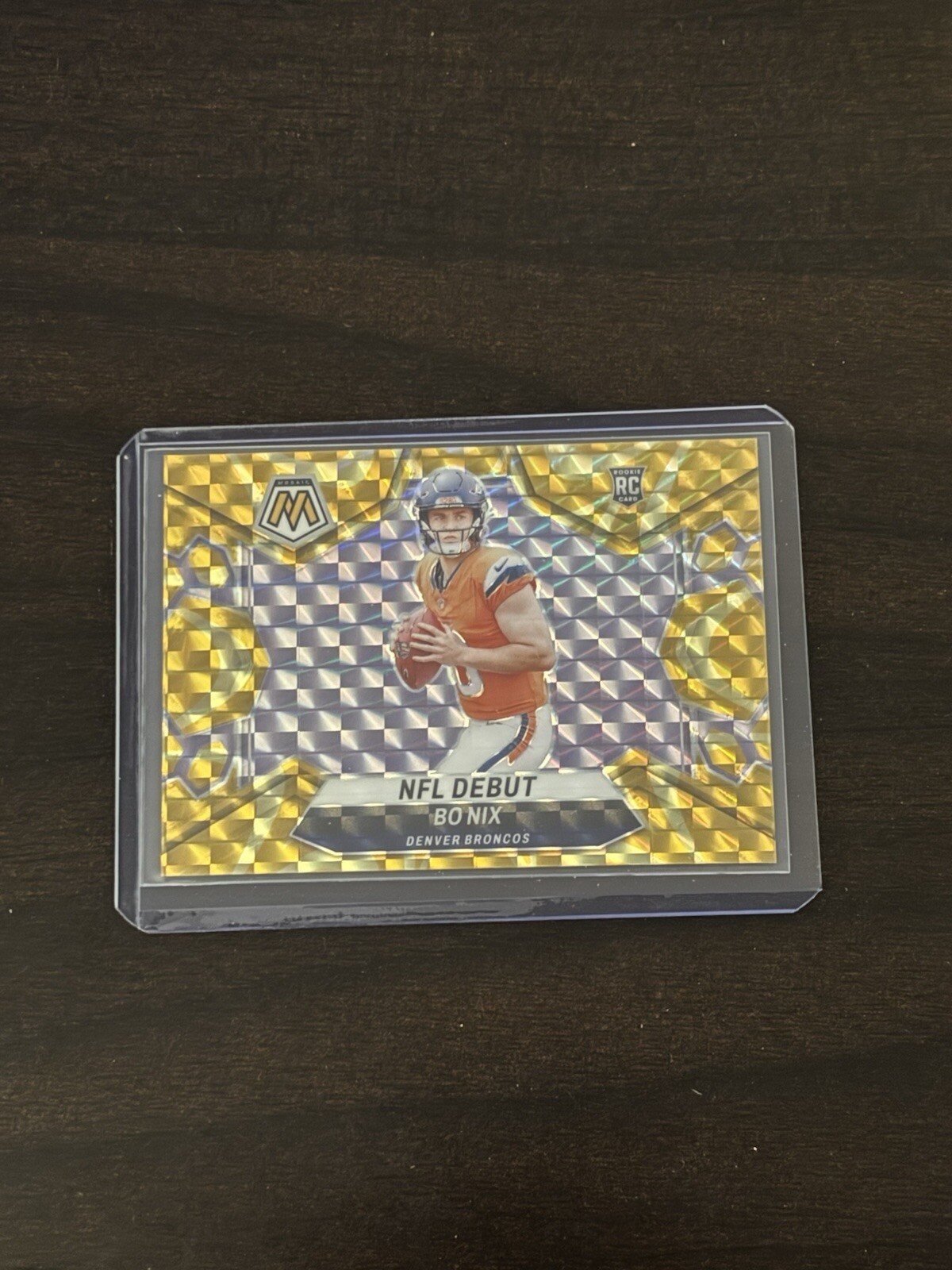 2024 Panini Mosaic Bo Nix NFL Debut Yellow Reactive Mosaic #272 Broncos Rookie