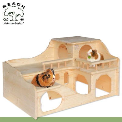 RESCH NAGERHAUS Resch 35 Meerschweinchenschloss Ratte Chinchilla Zwergkaninchen Holz Handarbeit