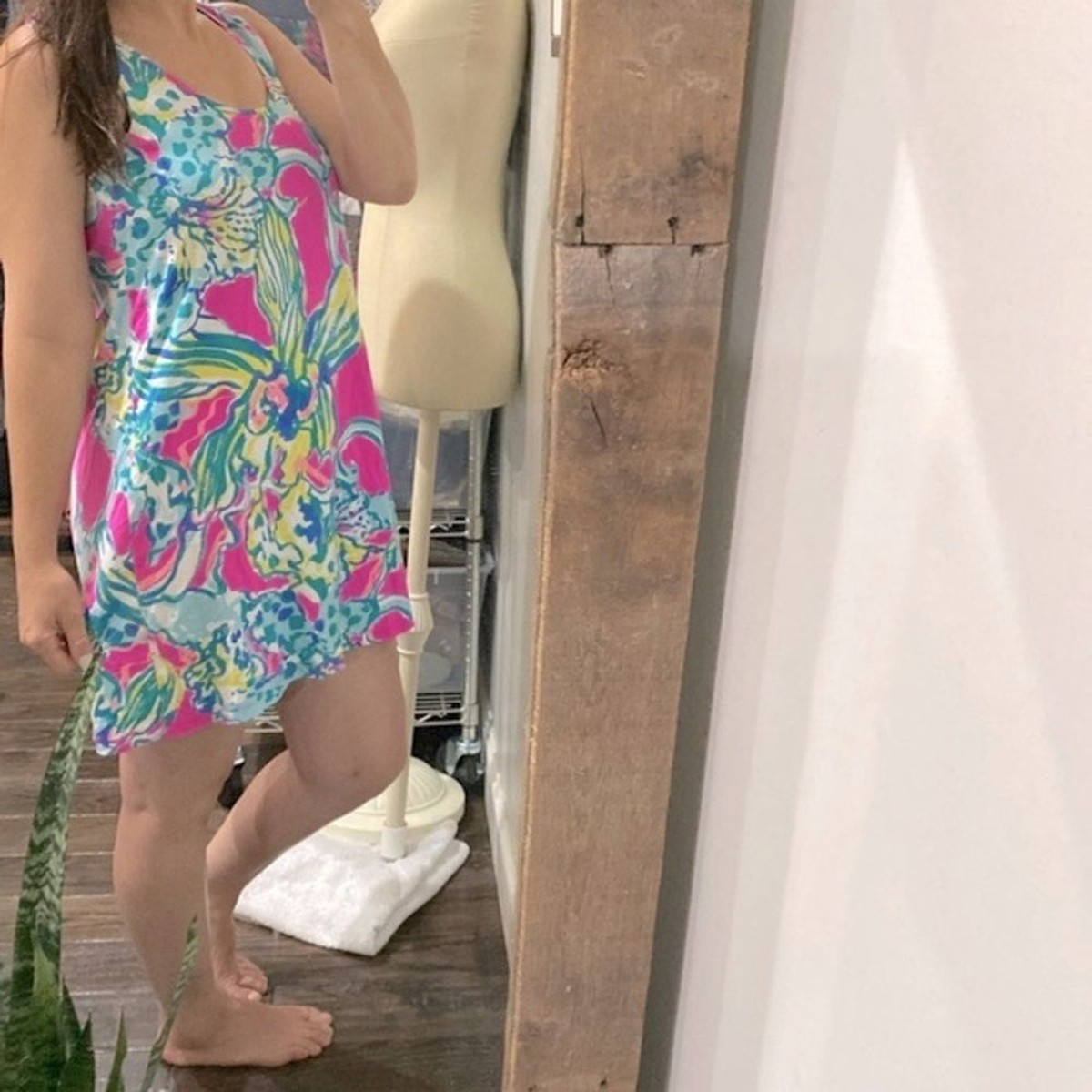 lilly pulitzer jersey dress S Lilly Pulitzer Shift Dress UPF 50 Vivid Pink Blue Rayon Spandex Jersey