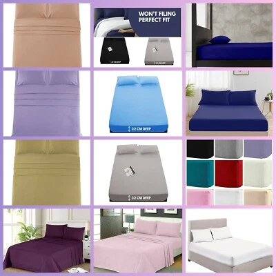 100% Brushed Cotton Flannelette Fitted OR Flat OR Sheet Set / Designer Material