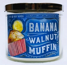 1 Bath & Body Works BANANA WALNUT MUFFIN Large 3-Wick Candle 14.5 oz