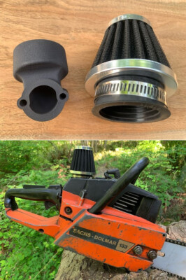 Sachs Dolmar 123 133 143 SUPER Chainsaw V Stack Air Filter Mount Elbow & Filter