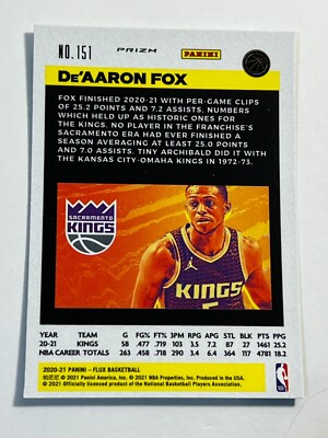 2020-21 Panini Flux Basketball Cracked Ice Prizm #151 De'Aaron Fox
