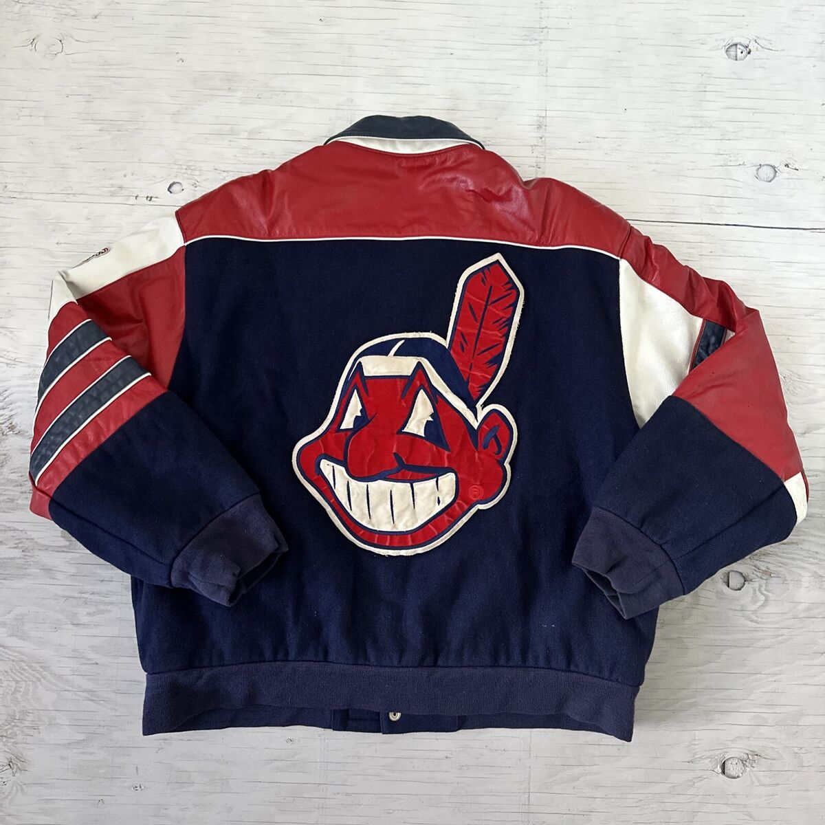 Vintage 90s JH Design MLB Cleveland Indians Varsity Baseball Vintage 90s JH Design MLB Cleveland Indians Varsity Baseball