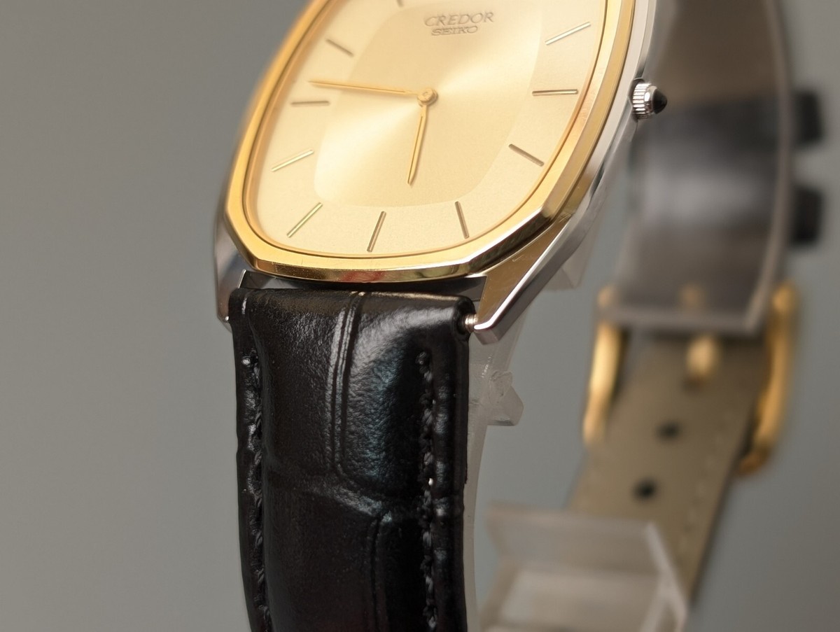 1982 SEIKO Credor 6730-5080 14K Bezel Quartz Gold Tank Men's Watch