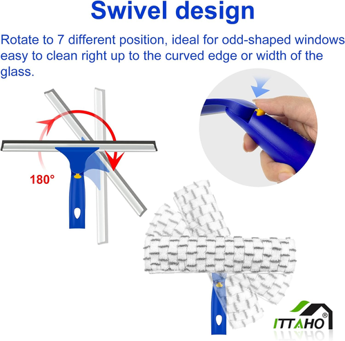 Extendable Window Squeegee & Scrubber Set - 第 2/9 張圖片