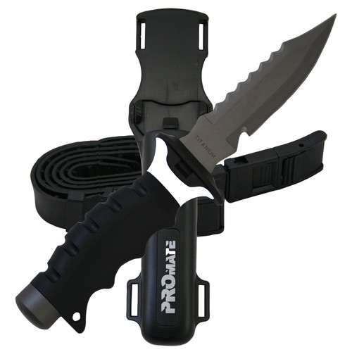 Sharp Tip Titanium Blade Scuba Diving Snorkeling Knife Full Tang (5" Blade) - Picture 7 of 9