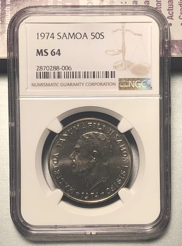 1974 SAMOA 50 SENE NGC MS 64.  Scarce This Nice!  Super Pickup.