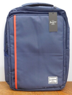 blue canvas laptop backpack Mens Large Vintage Bag, Brown Built for the long haul Duo Backpack - Navy