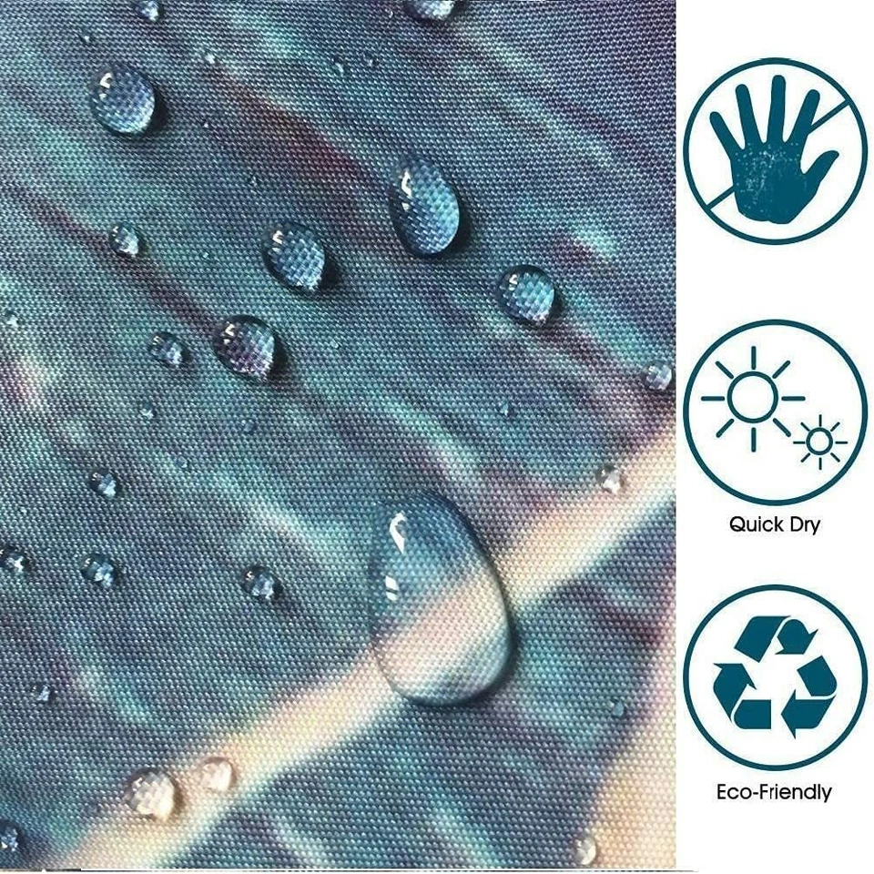 Beach Shower Curtain Seashell Theme Starfish Shell Waterproof Fabric Bathroom - Image 4 of 4