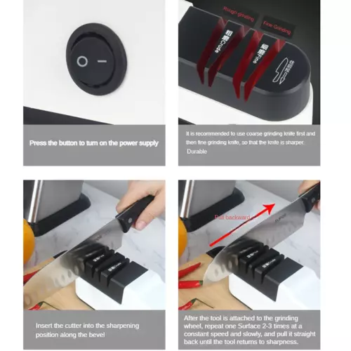 Electric Knife Sharpener Professional Kitchen Scissor Knife Sharpening Tool AU - Picture 8 of 11