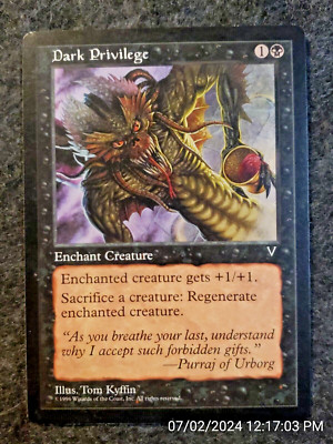 MTG Visions --- DARK PRIVILEGE --- Common! NM! Magic the Gathering