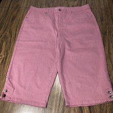 Gloria Vanderbilt Kaia Skimmer Capri Jeans Sz 16 Mid Rise Stretch Dusty Rose NWT