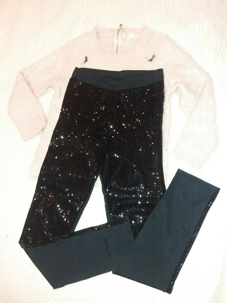 Leggins Calzedonia con paillettes + maglietta Millenium TU