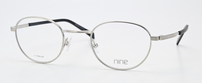 NINE Brille 2338 SLV Oval Rund Silber Klassisch Leicht Titanium High-End Japan