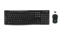 Logitech Set Tastatur+Kabellose Maus Usb Schwarz MK270 Layout Qwerty Ita