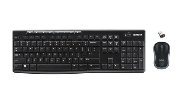 Logitech Set Tastatur+Kabellose Maus Usb Schwarz MK270 Layout Qwerty Ita-image
