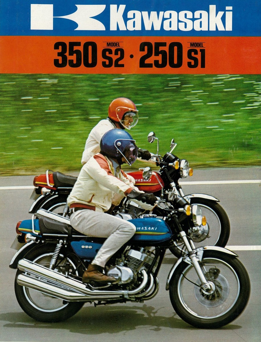 KAWASAKI Brochure 350 S2 & 250 S1 1973 Sales Catalog REPRO | eBay