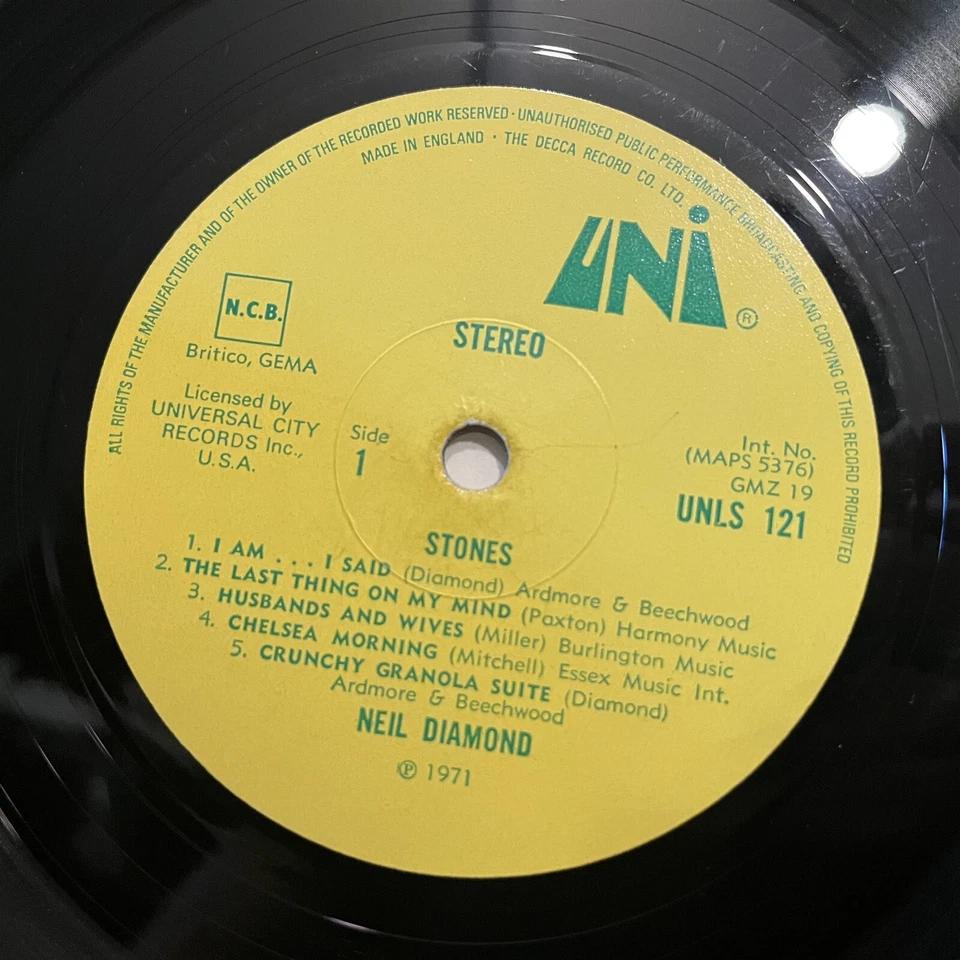 [ROCK/POP]~EXC/VG+ LP~NEIL DIAMOND~Stones~{Original 1971~UNI~Issue]~UK Import~ - Image 4 of 4