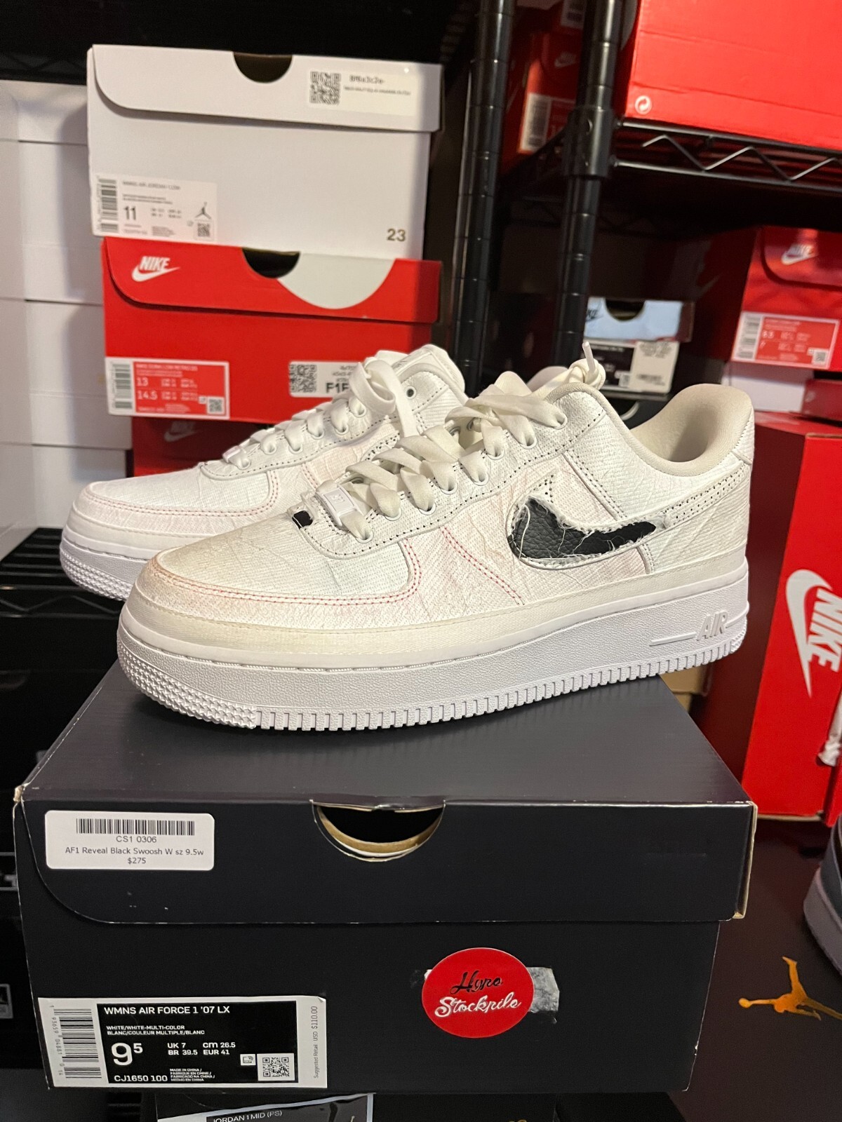 Air Force One Lx Reveal Mens White Sneakers Nike LX Reveal Black 