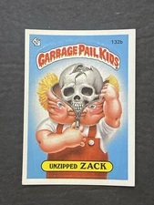 1986 Garbage Pail Kids #132b Unzipped Zack 2 Asterisk variation Series 4 1H 