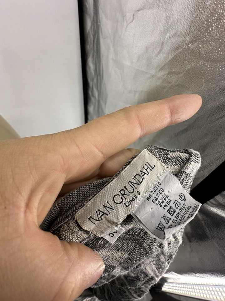 Chaqueta Ivan Grundahl Talla 38 Art to Wear Lino Azul Natural Sumergida Frente Abierto L17 Foto 4 de 4