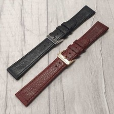 Open Ended Leather Watch Strap for Fixed Bar Vintage Watches Black or Brown
