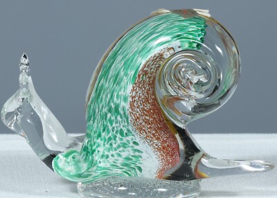 MARIAN PYRCAK Art Glass Lead Crystal 24%PbO SNAIL Figurine 4  #2