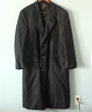 Hart Schaffner & Marx Pure Virgin Wool Overcoat Coat Jacket Gray Stripe Size 46