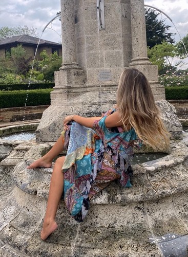 ZARA NWT WOMEN SS22 $169 RUFFLED PAISLEY PATCHWORK MIDI CHIFFON DRESS 2932/288 - Picture 6 of 23