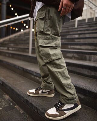 Men's Cargo Pants Loose Fit Spring Summer Large Green | eBay