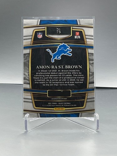 2021 Panini Select - Concourse Level Rookie RC #73-AMON-RA ST BROWN- DET LIONS-1 - Picture 2 of 2