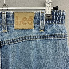 VTG Lee Stretch Waist Jeans Cropped Denim Pants Tappered Relaxed 30x19 1990s