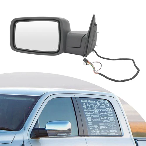 Left Side Manual Folding Heated Rear View Mirror Fits 2013-2019 Dodge Ram 1500