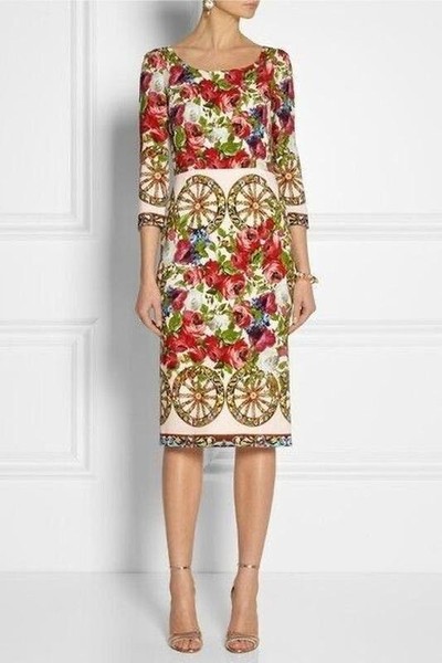 Women Dolce & Gabbana Dress Red Chiffon 36 #3DEY