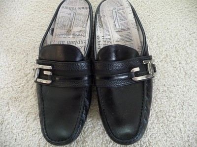 JOHN GALLIANO PARIS 6734 JG LOGO BLACK LEATHER SLIP ON/MULES MAN 44.5 EU/ 12 US John Galliano Black Casual Shoes for Men with Upper Leather  main image 4