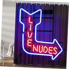 Unique Funny Shower Curtain for Bathroom, Fun Neon 72"W x 72"L Pack of 1 