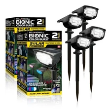 (2) Bell+Howell Bionic Color Burst 2 Pack Solar Lights Color Changing Pathway- 4