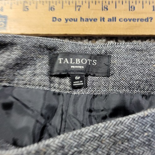 Talbots Dress Pants Womens 6P Petite Gray Wool Blend Career Lined Curvy - Picture 3 of 12