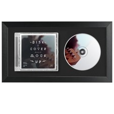 Cd Music Frame 8" X 12" With Black Matting Display Disc And Cd Box Made By Solid