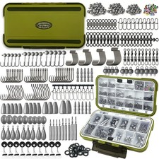 Fishing Accessories Kit, 264/423PCS Fishing Tackle Box with Hooks, Weights, S...