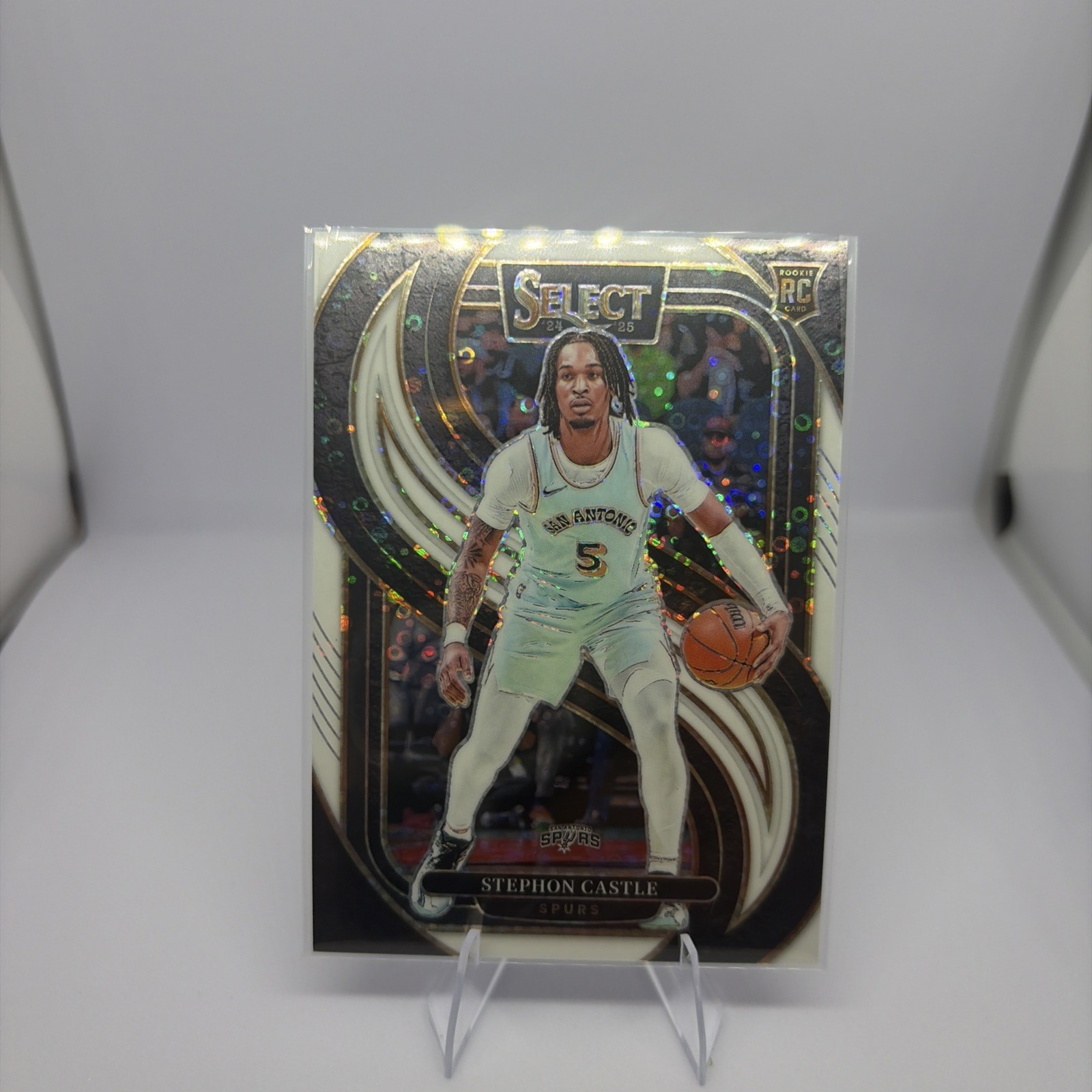 2024-25 Panini Select - Premier Level Stephon Castle #175 Disco Prizm /75 (RC)