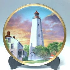 Sandy Hook Light by Howard Koslow The American Lighthouse Plate Collection 1989