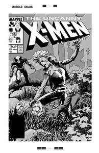 Barry Smith X-Men #216 Rare Large Production Art Cover Mono