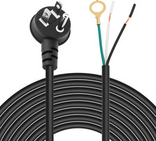 RTNLIT 3 Prong Power Cord Replacement with Open End Wiring, 8Ft Appliance Extens